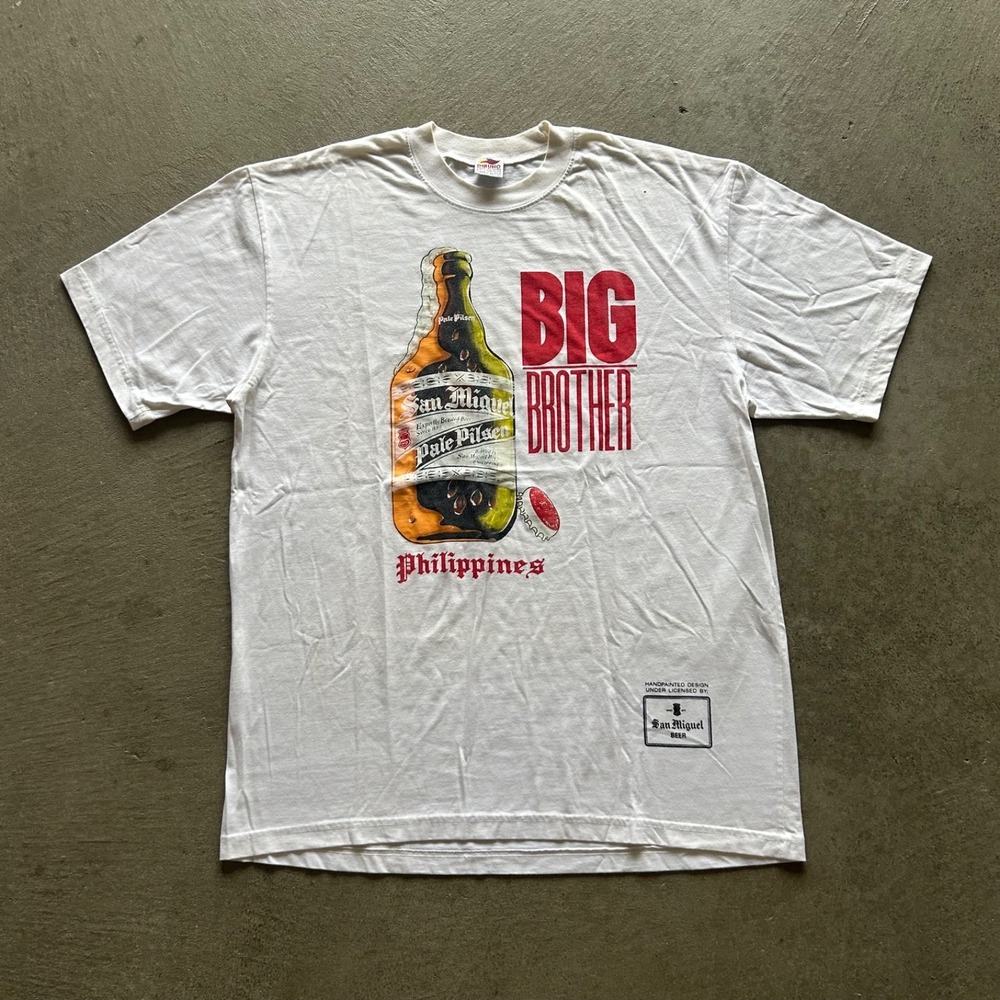 Vintage 90s San Miguel Pale Pilsen Shirt Size XXL White Philippines Beer Alcohol